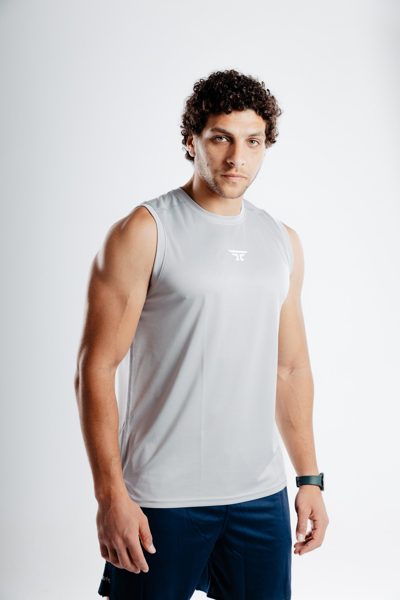 Runic Tank top Wide shoulder Grey