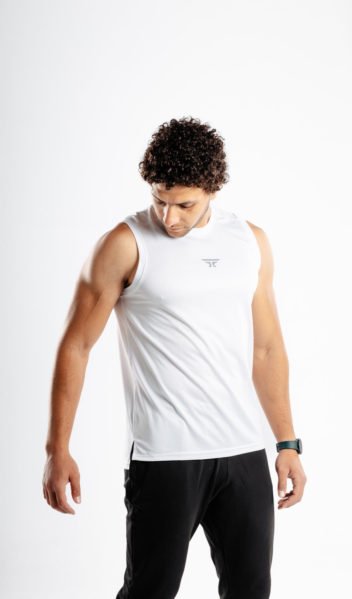Runic Tank top Wide shoulder White