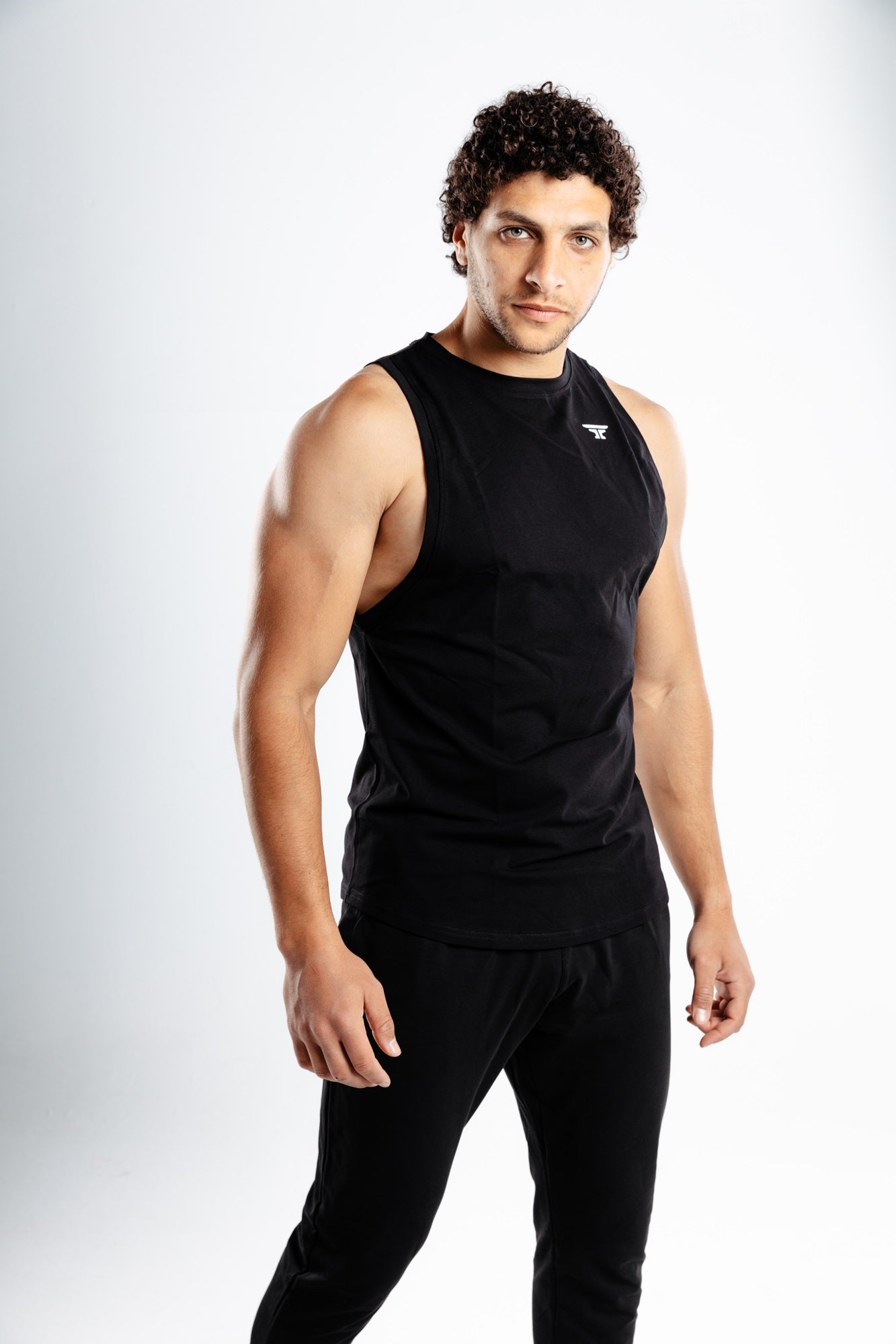Runic Drop Arm Tank top Black