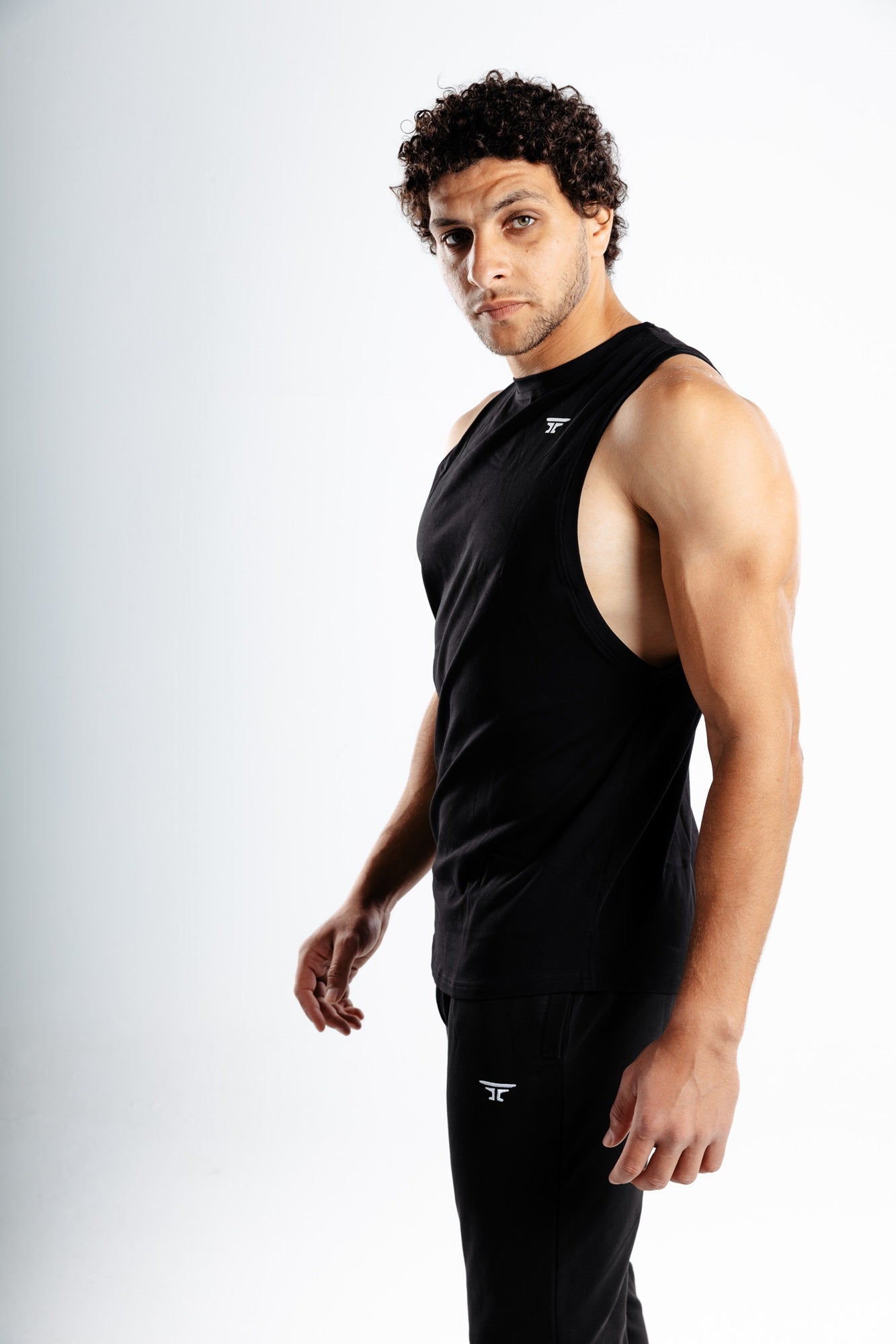 Runic Drop Arm Tank top Black