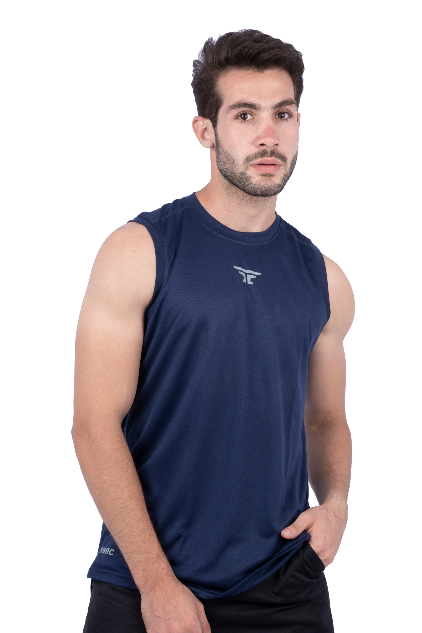 Runic Tank top Wide shoulder Navy