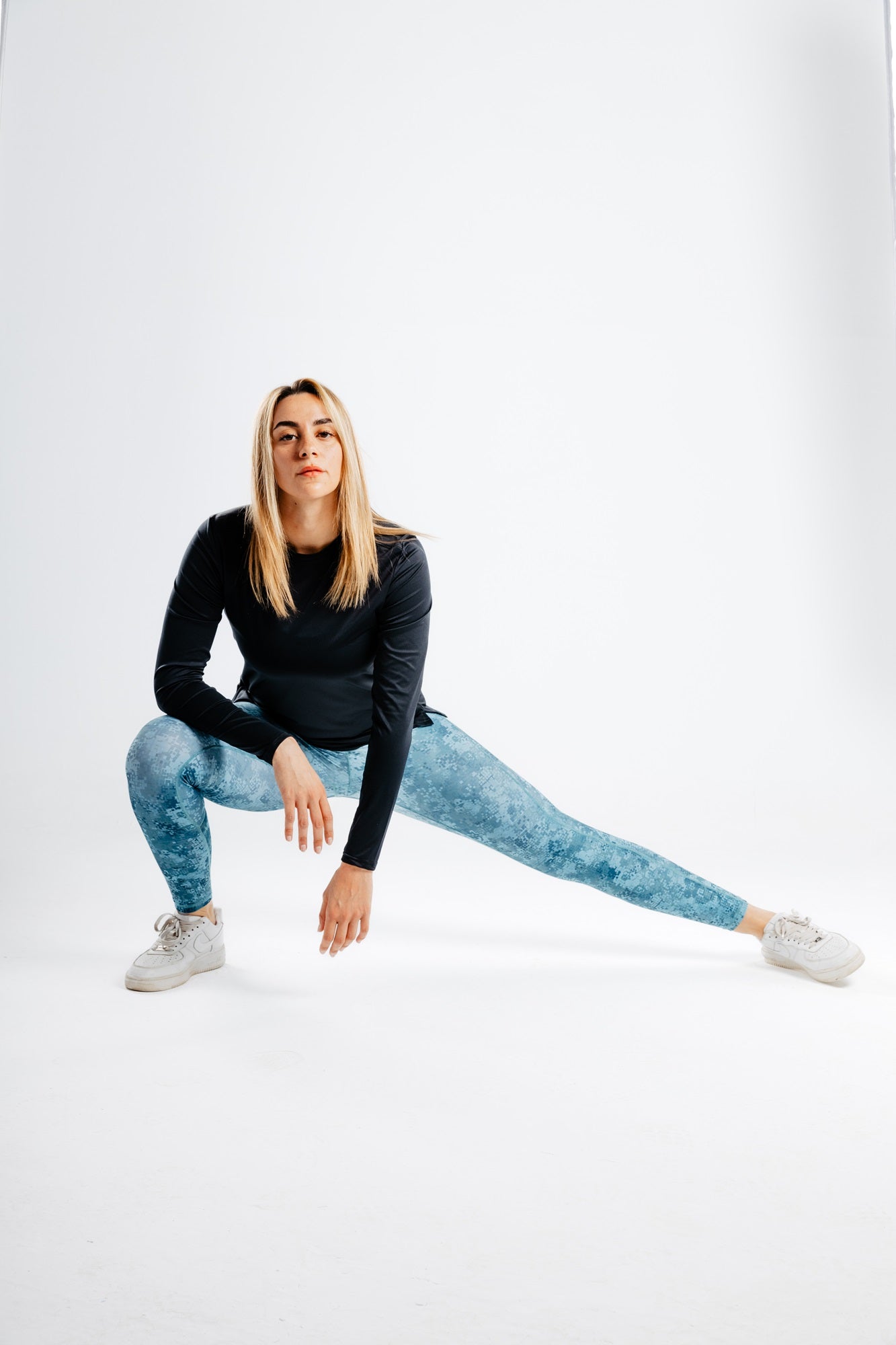 Runic women's leggings Camo Blue