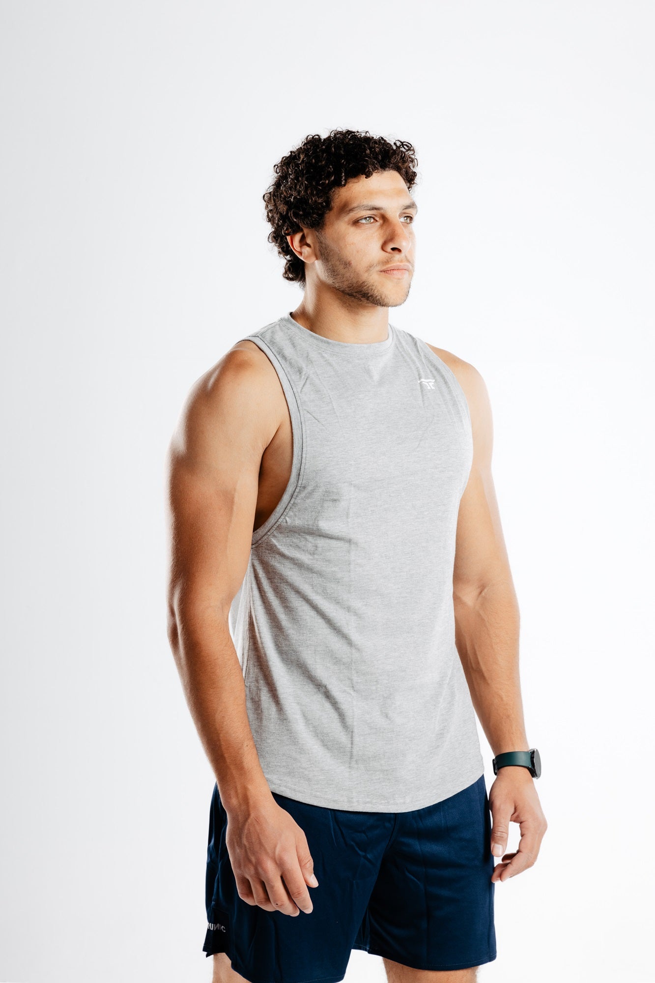 Runic Drop Arm Tank top Grey