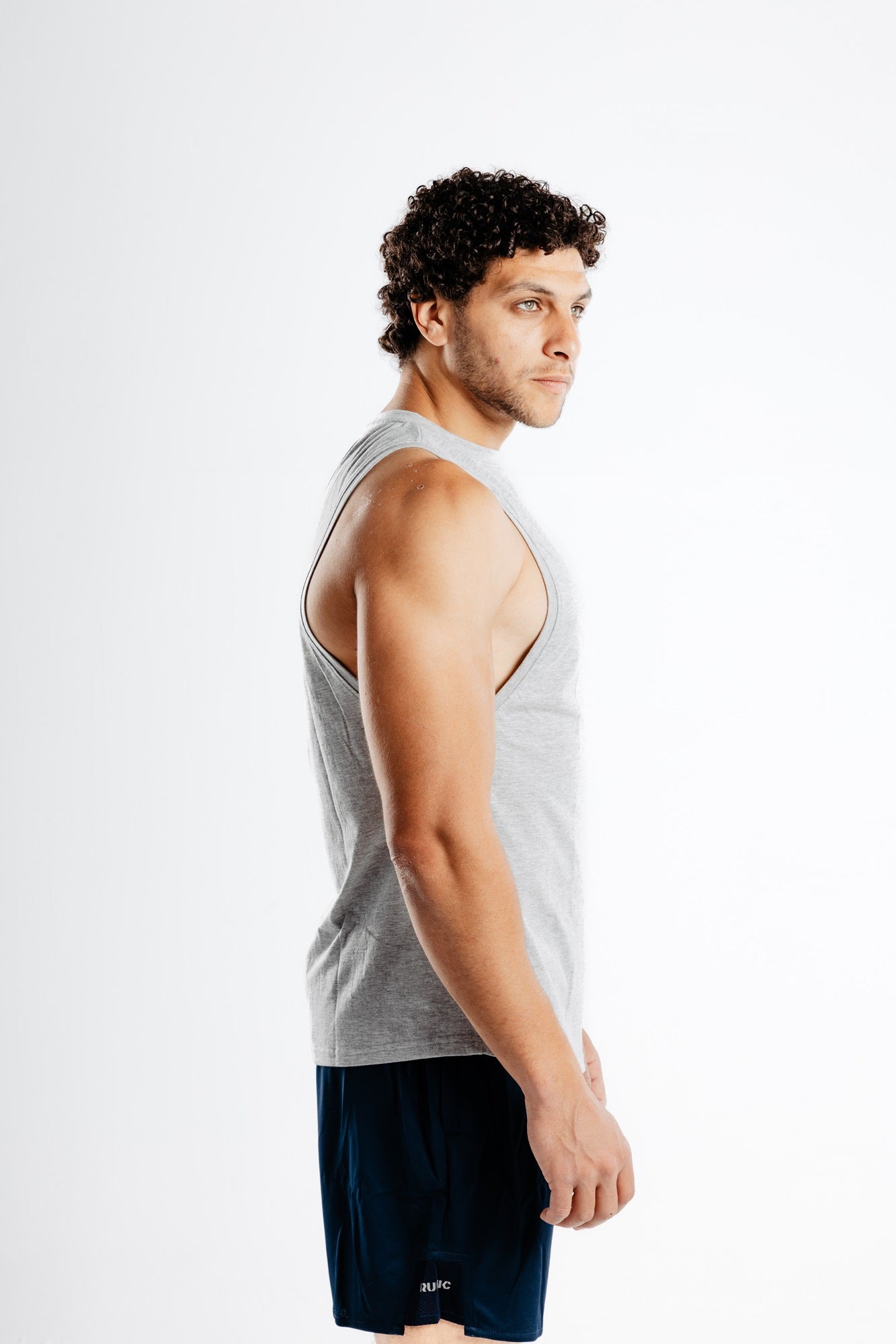 Runic Drop Arm Tank top Grey